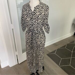 Everly Black and Cream Patterned Dress